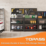 TOPASS WorkBench with Pegboard, Adjustable Heavy Duty Work Table with Wheels, Heavy Duty Workstation, Metal Tool Work Bench for Garage Warehouse Workshop, 48" H x 18" D x 34" W(with Pegboard) Topass