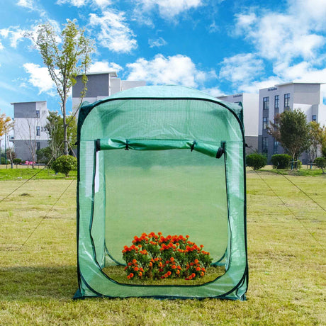 Porayhut Pop Up Greenhouse Tent,Portable X-Large Walk-in Flower House ,Indoor Outdoor Gardening Plant Sunshine Room with PE Mesh Cloth Cover for Protecting Plant from Cold Frost & Birds porayhut