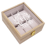 Custom Personalized 6 Slot Watch Storage Box and Glass Display Case - Customized with Your Engraved Style Choice (Distressed Wood) My Personal Memories