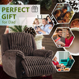 Oversized Power Recliner Chair, Extra Large Recliner Chairs for Adults, Faux Fur Electric Recliner for Living Room, Includes USB Port,Lumbar Support, 26" Seat Width,Brown TODRANI