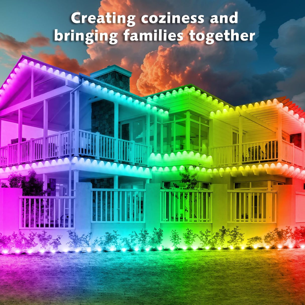 Permanent Outdoor RGB Lights,Waterproof Smart LED Eaves Lights with App/Remote Control,for Christmas and All Holiday Decor,Daily and Accent Lighting,House Roof and Garden Lighting (200FT) SINLEY
