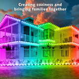 Permanent Outdoor RGB Lights,Waterproof Smart LED Eaves Lights with App/Remote Control,for Christmas and All Holiday Decor,Daily and Accent Lighting,House Roof and Garden Lighting (200FT) SINLEY