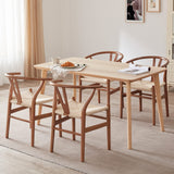 STARY Fully Assembled Wishbone Rattan Dining Room Chairs, Set of 2, Walnut STARY