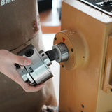 4.5" Woodlathe Chuck, Thread 1-1/4"x8TPI", Dovetail Jaws, Pin Jaws, 8" Flat Jaws, Step Jaws, Wide Jaws, Wood Screw, Thread adaptor to 1"x8TPI, Two Nylon Washers, Two Chuck Keys and T Handle Allen Key. BMWOOD