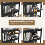 BONITURE Display Cabinet with Acrylic Glass Doors,3-Tiers Curio Cabinet with LED Lighting for Collectibles, Collectibles Toy Organizers Rack & Display Shelf Display Case Storage Cabinet, Black BONITURE