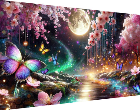 igoodom Large Diamond Painting, Landscape Large Diamond Art Kits for Adults, Full Drill Round Big Diamond Painting, DIY Gem Art and Crafts for Home Wall Decor Gift 27.5 X 15.7inch igoodom