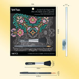 Brea Reese® Scratch Art Paper Pad - Mandala 8x8, 12 Designs, Metallic Guided Art Craft, Easy to Frame Art & Home Decor, Mindful Relaxation Brea Reese