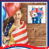 4 Pcs 4th of July Sign Rustic Wood Decor Farmhouse Patriotic Decor America Wall Hanging Plaque Red Blue White Wooden Wall Decor for Home Front Door Kitchen Office School, 7.87 x 7.87 Inch Purpeak