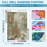 YQFCZDQ Christmas Diamond Art Kits for Adults,Winter Snow Landscape 5D Diamond Painting Kits for Adults Beginners,Birds DIY Full Round Drill Diamond Dots Gem Art Kits for Adult,Home Wall Decor 12x16in YQFCZDQ