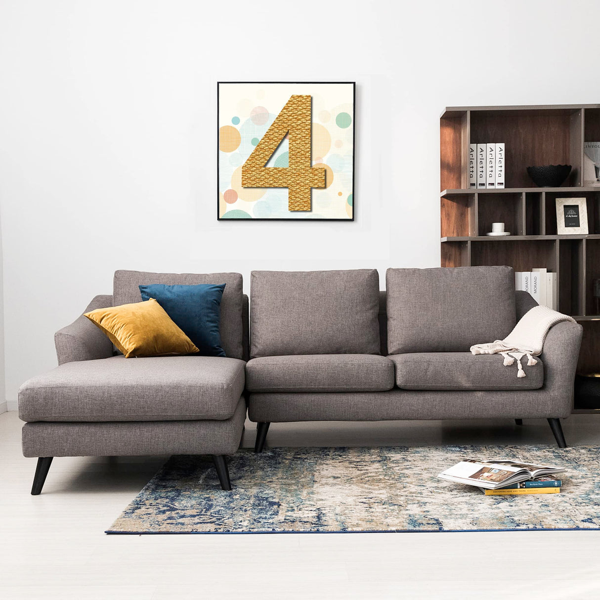 12 Inch Wooden Number 4, 1/4 Inch Thick Large Unfinished Wood Letter for DIY Crafts Home Wall Decor TDOCK