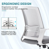 AFO Tall Office Drafting Chair with Ergonomic Lumbar Support, Armrests and Adjustable Foot Ring Breathable Mesh, Comfortable Padded Seat Cushion, for Standing Desk, Grey 18.5D x 18.9W x 45.47H Inch AFO
