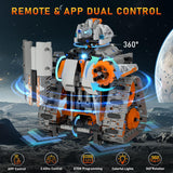 5in1 STEM Building Toys for Kids 6-14, Remote & APP Controlled Mech Robots/Heavy Tanks/Tracked Racer STEM Building Kit for Kid Science Learning, 552 Pcs DIY Building Blocks Set Gifts for Boys & Girls QHECTTY