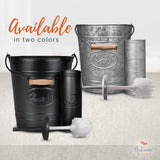 Autumn Alley Farmhouse Bathroom Trash Can and Toilet Brush Set - Rustic Bathroom Accessories for Charming Bathroom Décor, Galvanized, Grey Autumn Alley
