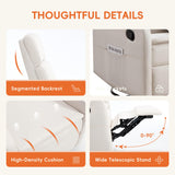 Ketaiyou Swivel Rocking Recliner Chair for Adults, Rocker Nursery Glider Chair for Living Room Bedroom, Upholstered Fabric Reclining Single Sofa Chair(Beige) Ketaiyou