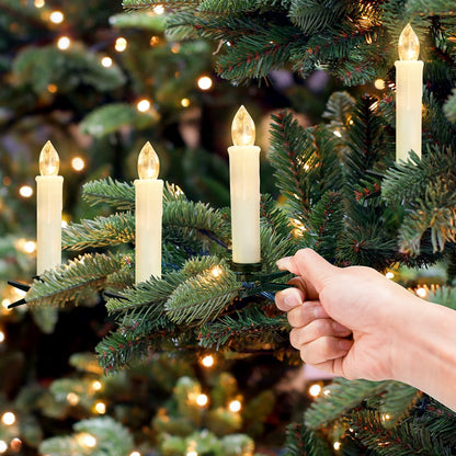 Daord 30 PCS Flameless LED Taper Candles Battery Operated Christmas Tree Candle Lights Electric Fake Candles with Remote Timer Perfect for Holiday Home Garden Wedding Parties Decor (30 PCS,Ivory)