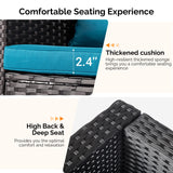 VINGLI 6 Pieces Wicker Patio Furniture Set, Outdoor Sectional Furniture Patio Conversation Set Space-Saving Design with Ottomans and Coffee Table for Garden,Poolside, Backyard (Black) VINGLI