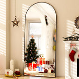 Easly Oversized Full-Body Mirror, 76" x 34" Arched Full-Length Mirror, Black Metal Frame, Floor Mirror for Bedroom, Living/Dressing Room, Gym - Stand/Wall Mounted/Leaning Mirror Easly