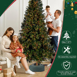 Christmas Tree Stand for Real Trees, Heavy Duty Live Christmas Tree Stand with Reservoirs, Fits Trees up to 7.5 Ft (1.2-5 In Diameter), No Assembly Required Real Christmas Tree Base Foot Press Hammrit