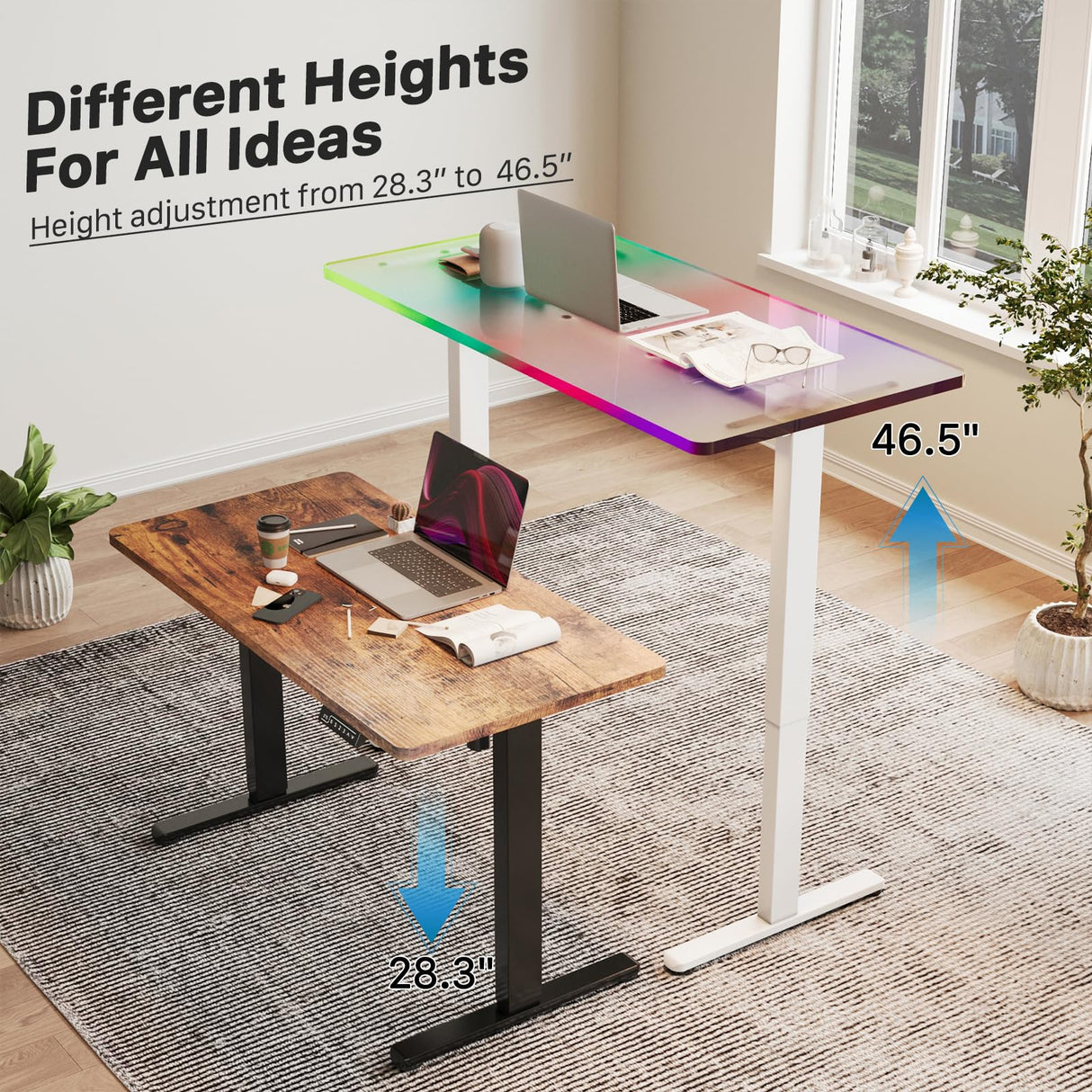 JOYSEEKER Electric Standing Desk Frame Workstation,Stand up Desk Legs Height Adjustable,Ergonomic Sit Stand Desk Base for 39 to 63 inch Table Tops,Black JYLH JOYSEEKER