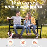 VEVOR Outdoor Bench, 50 inches Metal Garden Bench for Outdoors, 550 lbs Load Capacity Bench, Outdoor Garden Park Bench with Backrest and Armrests, Patio Bench for Garden, Park, Yard, Front Porch VEVOR