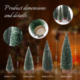 Mini Christmas Tree, Small Pine Tree with Wooden Bases for Xmas Holiday Party Home Tabletop Tree Decor (Green 4pcs) UNIPRIMEBBQ