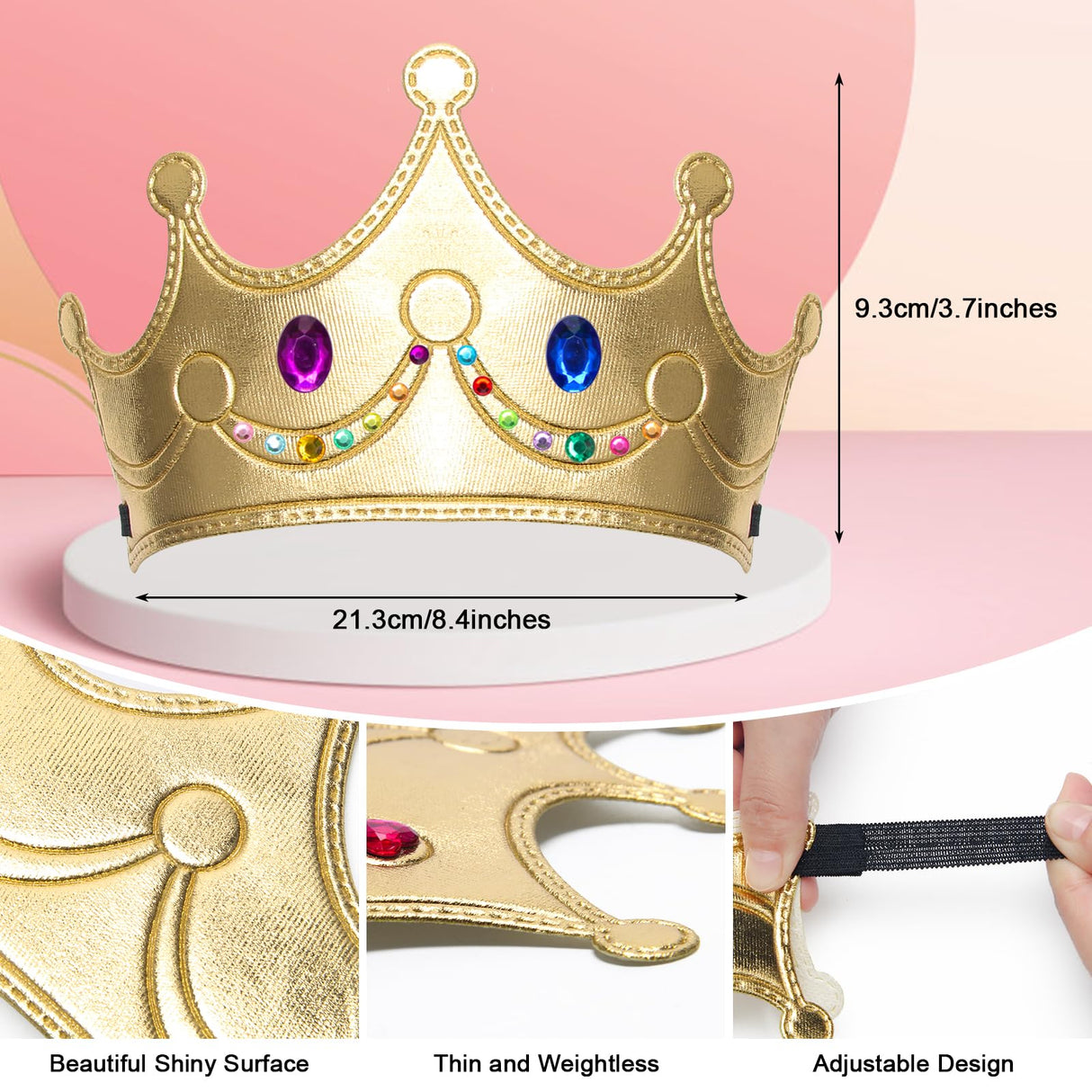 Hoedia 25PCS Foam Princess Crowns and Tiaras for Birthday Party Favors Hats, DIY Prince Crown Kit Paper Tiara with Crystal Diamond Sticker Hoedia