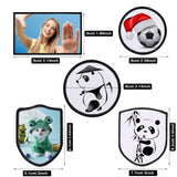 Woohome 40 PCS Sublimation Patch Blanks Sublimatio Iron on Patches 5 Shapes Black Frame Iron-on Blank Patch Appliques Sticker for Hats Clothes Backpack Uniform Carpet Decorative Patches Woohome