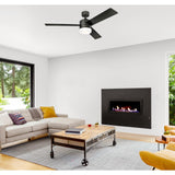 Westinghouse Lighting 74006A00 Modern Alta Vista Works with Alexa Smart WiFi Ceiling Fan with LED Light, Remote Control 52 Inch Matte Black Finish, Opal Frosted Glass, A Certified for Humans Device Westinghouse