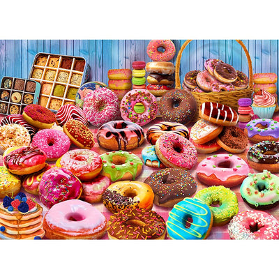HUADADA Jigsaw Puzzles for Adults 1000 Pieces, Donuts Interlock Perfectly Letter on Back No Dust, Home Decor Birthday Party Gift Toy for Men Women Olders Seniors (27.5"x19.6"), 1:1 Poster