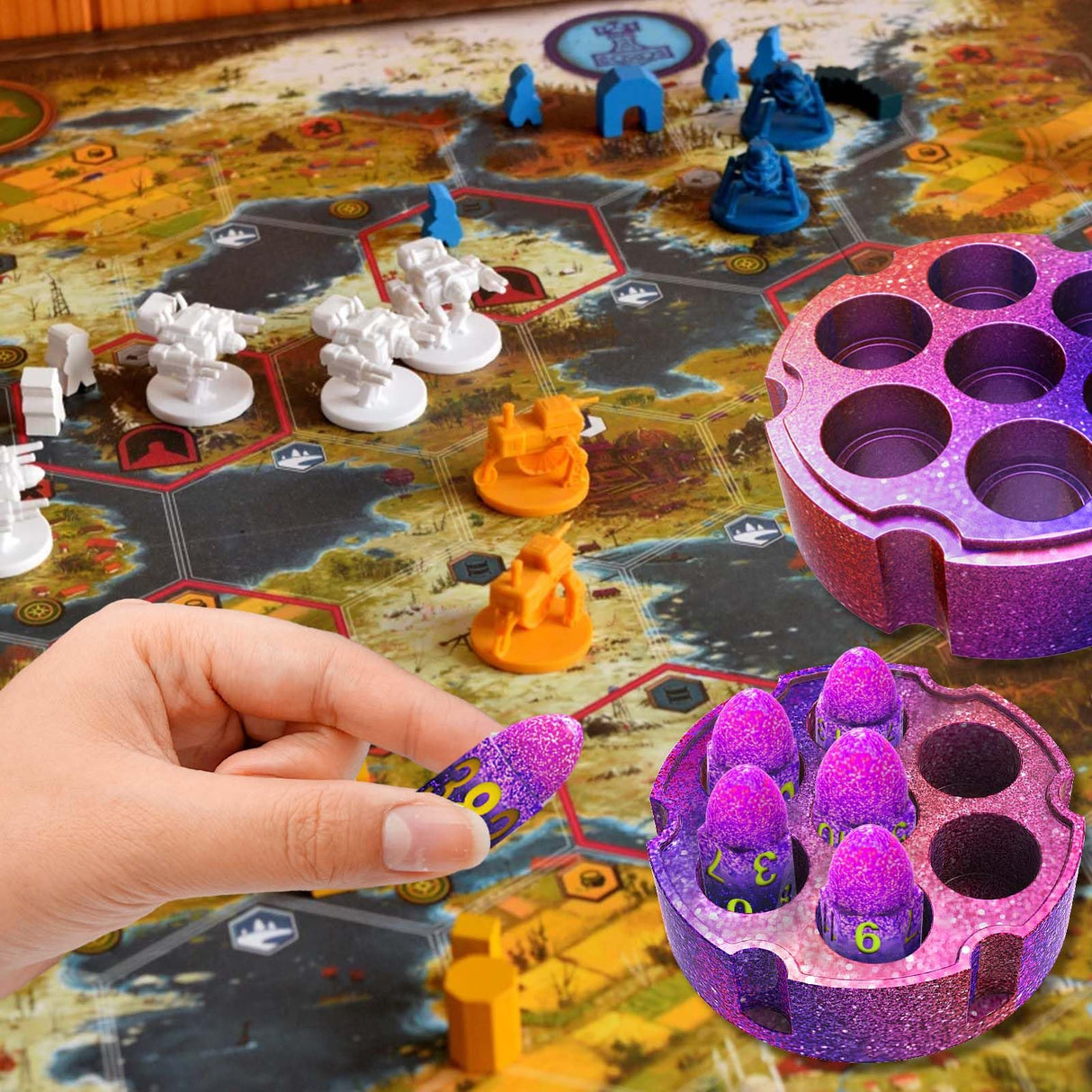 Juome Dice Resin Molds Silicone with Dice Box, DND Dice with Holder Epoxy Resin Molds, Silicone Molds for Epoxy Resin for DIY Dices and Dices Storage Case Making, Table Board Game Dice Lovers Gift Juome