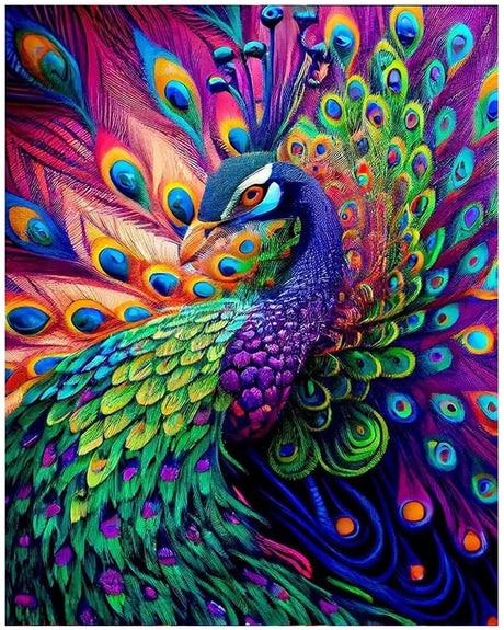 KEUASDV Diamond Painting Kits for Adults, Peacock 5D DIY Diamond Art Kits Full Drill Diamond Dots for Gift Wall Decor and Relaxation Gem Arts 12x16 inch KEUASDV