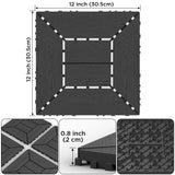 Zynaro 44 Pcs Plastic Interlocking Decking Tiles, 12'' x 12'' All-Weather Use Deck Tiles for Porch, Poolside, Balcony, Backyard, Indoor & Outdoor (Dark Grey, 44 Square Ft) Zynaro