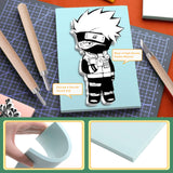 Keadic 24 Pieces Rubber Block Stamps Carving Starter Tool Kit, Comes with Stamp Block, Ink Roller, 6 Carving Tools, Tracing Papers, Pencil & Ink Mixing Tray for Stamp Carving and Printmaking Keadic