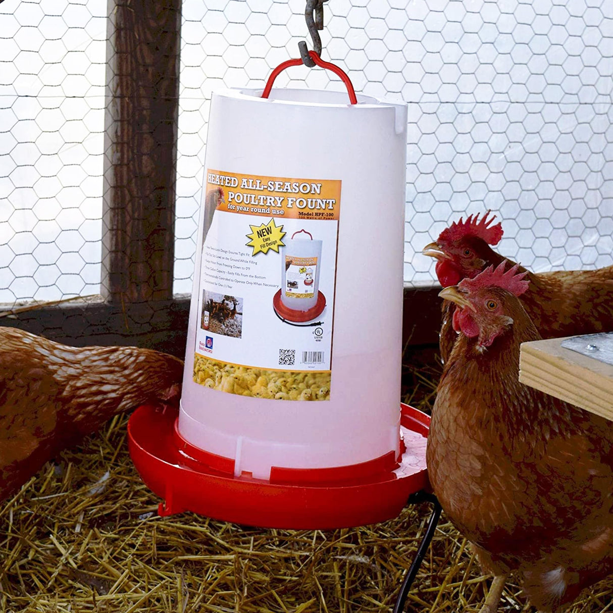 Farm Innovators Heated Chicken Waterer, Poultry Water Fountain, 3 Gallon Farm Innovators Inc.