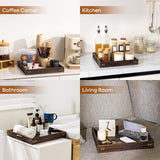 Yangbaga Serving Tray with Handles,13"*13"Wood Decorative Tray for Living Room,Modern Coffee Table Tray,Square Large Serving Platters for Home Decor,Ottoman,Bed,Kitchen,Bathroom, Breakfast,Bar Yangbaga