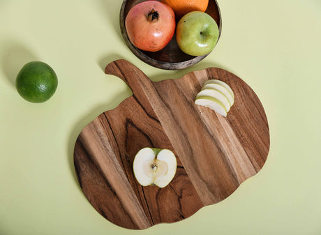 Halloween Pumpkin Shaped Wood Cutting Board for kitchen Decoration, Gothic Cutting Boards with Handle, Charcuterie Wooden Boards, Serving Platter (Pumpkin Board 12"L x 13"W) Affinity Decor