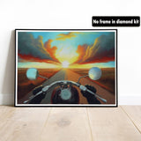 VAIIEYO Diamond Art Kits for Adults Kit for Adults Motorcycle, Diamond Painting Racing Car, Full Drill Round Rhinestone Craft Canvas for Home Wall Decor Gift 12x16 inch VAIIEYO