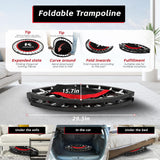 KENSONE 40" Foldable Mini Trampoline, Indoor Trampoline for Kids, Adults Indoor/Garden Workout, Fitness Rebounder with Adjustable Foam Handle, Max Load 330 lbs FREEDARE