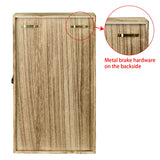 Ikee Design Wooden Collection Display Case with Hinged and Clear Tempered Glass Top, Wall Mounted 10 Slots Wood Display Storage Box for Mini Figures, Collections, Essential Oils, Oak Color Ikee Design