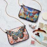 Geyoga 2 Pcs Diamond Painting Purses Diamond Art Kits for Adults Butterfly Handbag Crossbody Bag 5D DIY Shoulder Makeup Bag Chain Leather Clutch Purse Geyoga