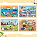 Puzzles for Kids Ages 4-6,24 Pieces Wooden Puzzles for Toddlers Ages 3-5 4-8 3 4 5 6 3-4 Year Olds.4 Pack Car Puzzle Set Children Jigsaw Puzzles for Boys and Girls Educational Learning Toys DQRRZ