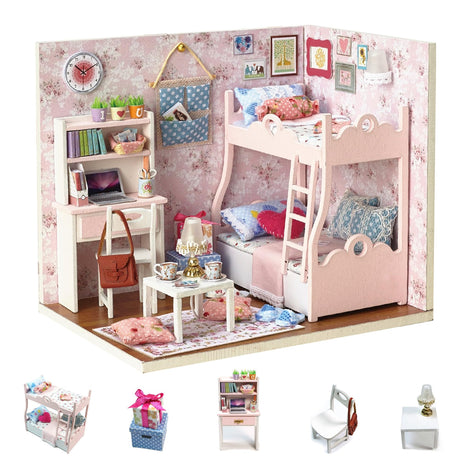 Flever Dollhouse Miniature DIY House Kit Creative Room with Furniture and Cover for Romantic Artwork Gift(Mood for Love) Flever