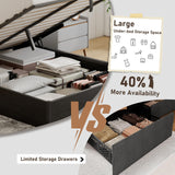 YUMPIE Lift Up Storage Bed Frame, King Size Wooden Platform Bed with Large Storage Underneath, No Box Spring Needed, Noise Free, Black YUMPIE