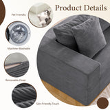 INGEROOM 108" Cloud Sectional Couch with L-Shape Chaise, Modular Sofa Memory Foam, Boneless Sofa with Movable Ottoman, Upholstered Couches for Living Room Bedroom, No Assembly Required, Dark Gray INGEROOM