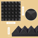 36 Pack AUSLET Acoustic Panels 12 x 12 x 2 Inches, Pyramid Sound Proof Foam Panels for Wall, High Density Black Acoustic Foam Panels,Soundproof Wall Panels AUSLET