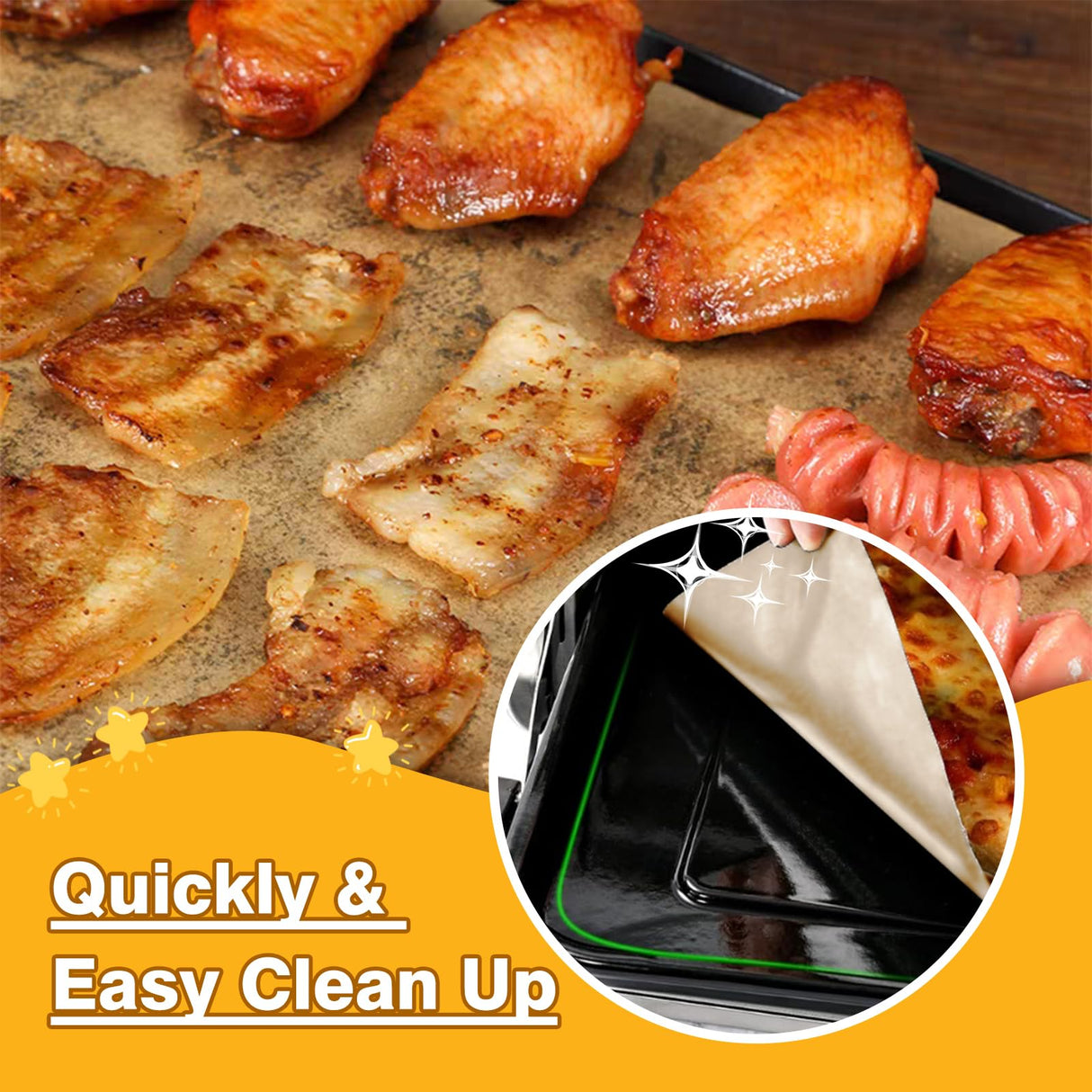 BRIKINTE 12-inch Air Fryer Parchment Paper Squares for Ninja Air Fryer SP101 SP201 SP301 SP351 Oven, 100 Pcs Air Fryer Oven Liners for Bottom of Oven for Ninja Foodi Toaster brikinte