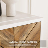 BELLEZE 68" Wood TV Stand with 36" Electric Fireplace, Entertainment Center with Storage Cabinet, Console Table for TVs up to 75 Inches, for Living Room, Bedroom - Harper (White Ebony) BELLEZE