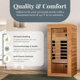 Dynamic Saunas Elite 1 Person Compact Ultra Low EMF FAR Infrared Sauna with Red Light Therapy & Bluetooth Speakers - Personal Indoor for Home & Gym DYNAMIC SAUNAS