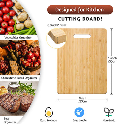 12 Pcs Thicken Bamboo Cutting Board Bulk Personalized Wood Chopping Board Customized Laser Engraving Blanks Serving Board for Wedding Mother's Day Housewarming Gift (General) - WoodArtSupply