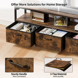 JUSTOGO TV Stand with Mount and Power Outlet, TV Stand with Drawers Storage for Living Room Bedroom, LED Entertainment Center for 45/55/60/65 inch TVs, Height Adjustable Media Console, Rustic JUSTOGO